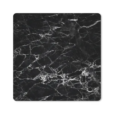 Produktbild von MuchoWow® Mauspad Mousepad Marmor - Stein - Schwarz - Weiß 30x30 cm - Mousepads - Maus Mat - Pad - Mausunterlage - Gaming