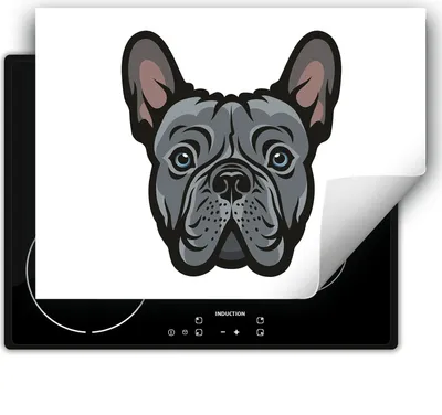 Produktbild von DarHaus Herdabdeckplatte 80x52 cm Anti Rutsch Matte Aufrollbar, grau - Hund