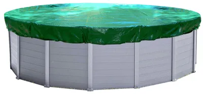 Zdjęcie produktu dla Ochraniacz do basenu zimowego, okrągły, o gramaturze 200 g/m², przeznaczony do basenów o średnicy 500-550 cm. Pokrowiec ochronny o średnicy 610 cm