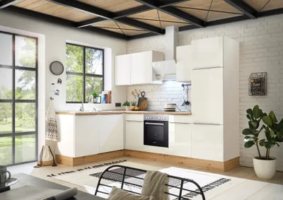 Produktbild von Küche Küchenzeile Winkelküche Marleen Premium 280 cm Weiß Artisan Eiche Respekta