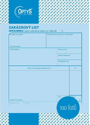 Produktbild von 1048 - Zakázkový list A5, opravenka, 100 listů
