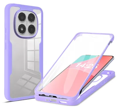 Produktbild von 360 Grad Rundum Schutz Handyhülle für Xiaomi Redmi Note 14 Pro Full Cover Vollschutz Case Farbe: Violett