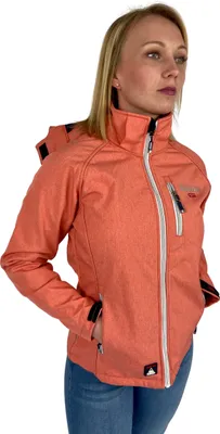 Produktbild von Geographical Norway Damen Funktions Softshelljacke Tassima mit abnehmbarer Kapuze, Farbe:Coral, Größe:L