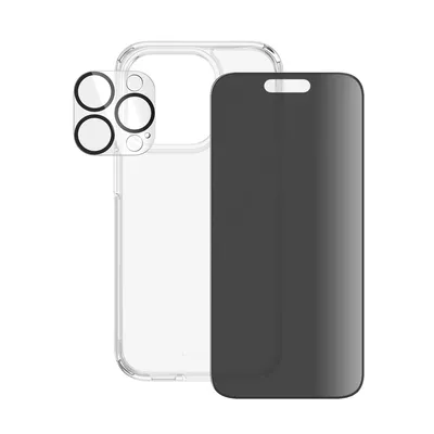 Produktbild von PanzerGlass ® 3-in-1 Privacy Set iPhone 15 Pro, Apple, Apple - iPhone 15 Pro, Trockene Anwendung, Schockresistent, Transparent, 1 Stück(e)