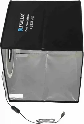 Produktbild von LED Lichtzelt - Foto Lightbox Softbox - Faltbar - Größe 40×40×40 cm - Dimmbar 3200–6500 K - LEDs 160 - USB - Schwarz
