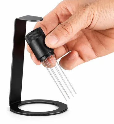 Produktbild von Espresso Nadelverteiler, 8x 0,35mm 304 Edelstahl, Magnetständer, abnehmbar – WDT Tool & Kaffeerührer für Siebträger