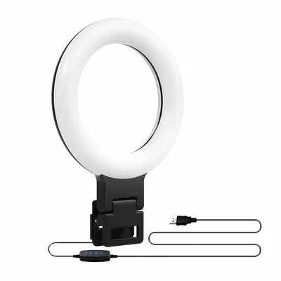 Produktbild von P87C LED Ringlicht 6 Zoll mit Klemme & Schwanenhals – USB Ringlampe mit 3 Lichtmodi & 10 Helligkeitsstufen