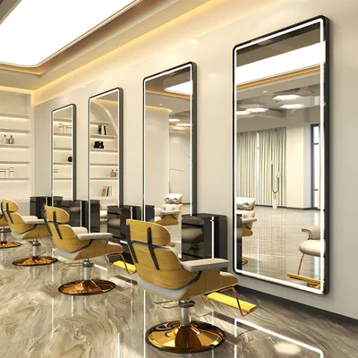 Produktbild von Spiegel Friseursalon Spiegel Großes Wandspiegel Ganzkörperspiegel Rechteckspiegel  Schwarz 170*70cm【HKF170-70 】
