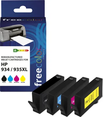 Produktbild von Freecolor Patrone HP 934XL color BK/C/M/Y remanufactured