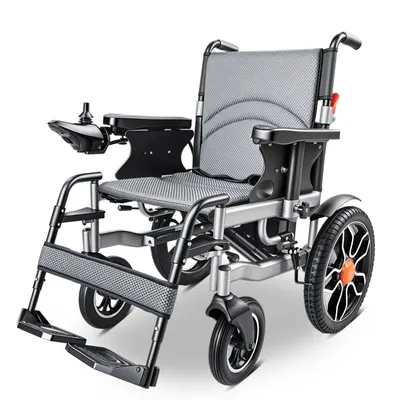Produktbild von Elektrorollstuhl Faltbar Leicht bis 150 kg, 500W Motor, 12Ah Abnehmbarer Lithium-Akku, 20km Reichweit, 40cm Geländereifen für Alltag & Outdoor, Silber