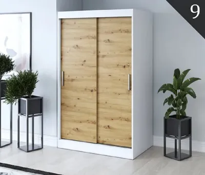 Obrázek produktu pro FurMeb24  atn­ sk­ˆ s posuvnmi dvemi GOLD -120x200cm dvoudveov sk­ˆ bez zrcadla, posuvn sk­ˆ - (b­l + dub Artisan)
