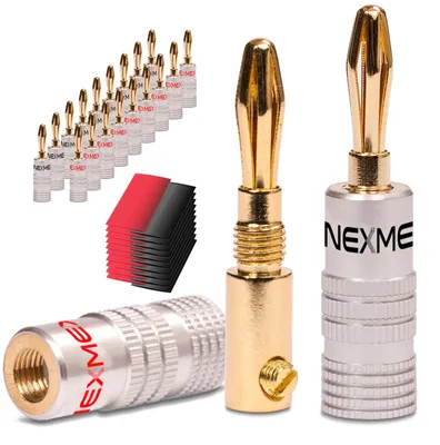 Produktbild von Bananenstecker mit Schrumpfschlauch vergoldet 20x Stecker NEXMEX Steckverbinder