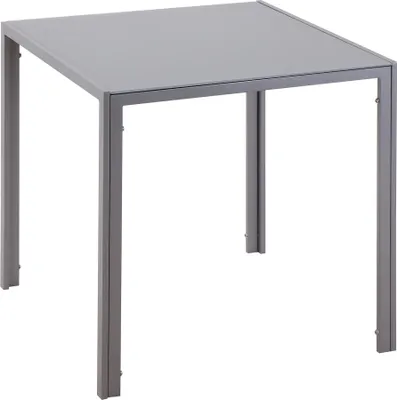Zdjęcie produktu dla Stół jadalny HOMCOM 75 x 75 cm, kwadratowy stół kuchenny dla 4 osób, stół jadalny ze szkła hartowanego z metalowymi nogami, nowoczesny stół do kuchni, jadalni i salonu, szary