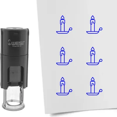 Immagine prodotto di Candela con timbro CombiCraft, inchiostro blu rotondo da 10 mm - per 1 pezzo