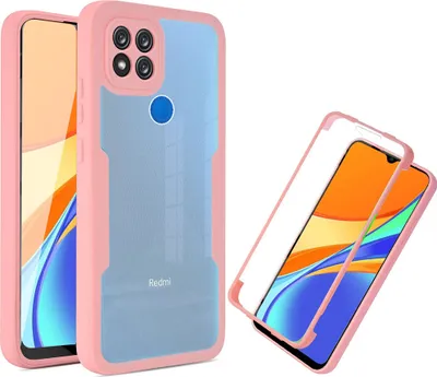Immagine prodotto di Redmi 9C Custodia protettiva, Built-in screen protector 360 gradi protezione completa custodia del telefono per Xiaomi Redmi 9C rosa