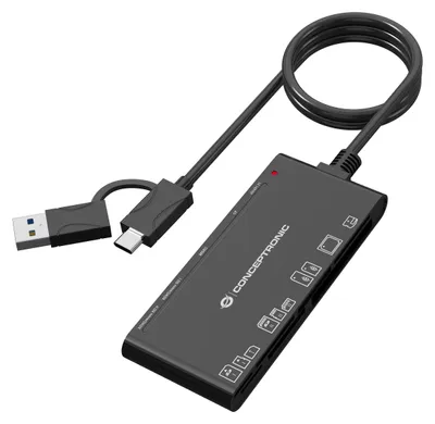 Produktbild von Conceptronic BIAN10B 7-in-1 Kartenleser USB 3.0, SD x 2, MicroSD x 2, MS, CF, xD