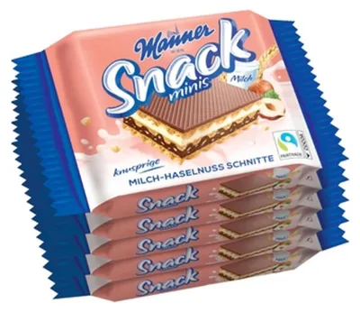 Immagine prodotto di Manner Snack Minis fetta di nocciola al latte in croccante 5x25g