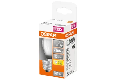 Obrázok produktu pre Osram LED žiarovka kvapka 4W = 40W E27 matná 470lm FS teplá biela 2700K