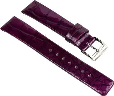 Produktbild von Uhrenarmband  Brombeere glänzend Kroko Prägung 25257S, Stegbreite:22mm