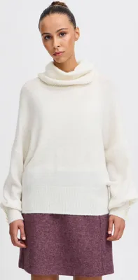 Produktbild von Ichi IHKamara Damen Rollkragenpullover Pullover Pulli mit Rollkragen Rippbündchen leicht elastisch Loose fit