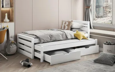 Obrázok produktu pre Detská posteľ s prístelkou 90x190 IVARA - biela