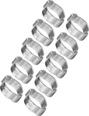 Image de 10pcs Collier de serrage à deux oreilles en fer galvanisé 5?23mm pour tuyau d'essence Fule (13?15MM)