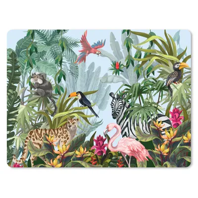 Produktbild von MuchoWow® Mauspad Mousepad Dschungel - Natur - Jungen - Mädchen - Kinder - Zebra - Flamingo 23x19 cm - Mousepads - Maus Mat - Pad - Mausunterlage - Schreibtischunterlage - Mauspad