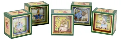 Image de Mini boîte à musique « Little Grey Rabbit »© - Lot de 5 pièces