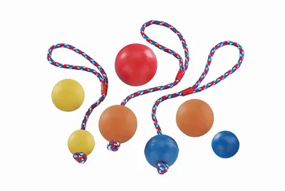 Produktbild von Nobby Vollgummi Ball mit Seil, Durchmesser: 7 cm