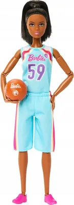 Produktbild von Barbie Basketballerin Brünette 22 Gelenkpunkte Ball Outfit