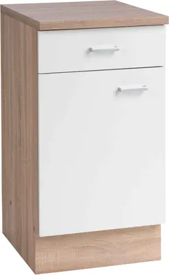 Produktbild von Unterschrank - Eiche Sonoma Nachbildung - Weiß - B 40 cm - 1 Schublade - 1 Tür