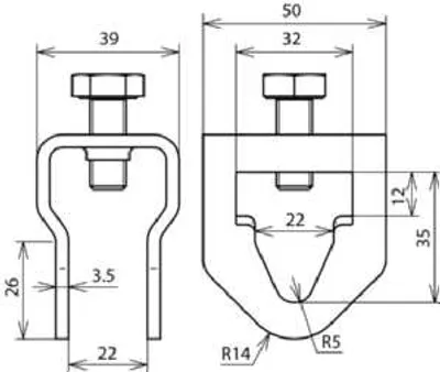Produktbild von DEHN AK ES TE 20 RD10 FL30 V4A - Trägerklemme - Edelstahl - 25 Stück(e)