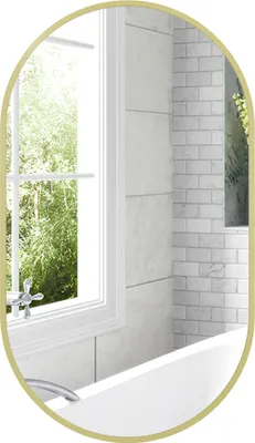 Image de Miroir ovale mural cadre en aluminium style minimaliste montage vertical ou horizontal avec 3 crochets 40 x 70 cm doršŠ