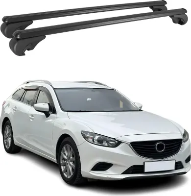 Image de Barres de toit Transversales pour Mazda 6 2013-2024 Aluminium Noir