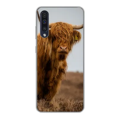 Produktbild von MuchoWow® Handyhülle Schutzhülle Hülle für Samsung Galaxy A30s Schottischer Highlander - Düne - Gras Silikon Softcase Handy Hülle - Karteninhaber