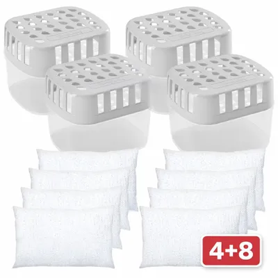 Obrázek produktu pro Náplň do odvlhčovače vzduchu – 4x 400 g absorbér vlhkosti s 8 náplněmi