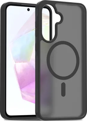 Immagine prodotto di Custodia magnetica per Samsung Galaxy A36 / A56, compatibile con MagSafe, retro traslucido opaco, resistente agli urti Nero