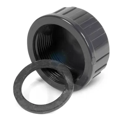 Produktbild von Profec Gewindekappe PVC-U, 1 1/2 Zoll IG, 10 bar, grau
