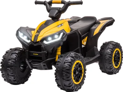Produktbild von Elektro-Kinderquad, LED-Scheinwerfer, MP3-Player, Stoßdämpfer, ergonomischer Sitz, Gelb+Schwarz
