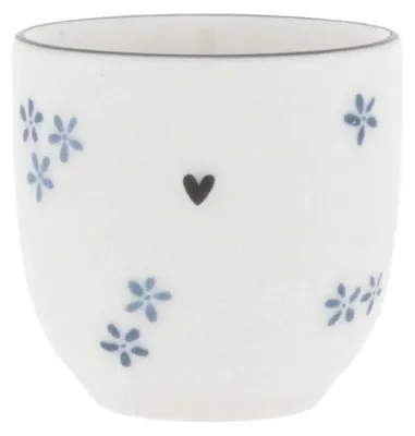 Produktbild von Eierbecher Daisies Blumen rund weiß blau H. 5cm Keramik Bastion Collections