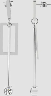 Produktbild von Akzent Edelstahl Ohrstecker mit Swarovski, silberfarbig