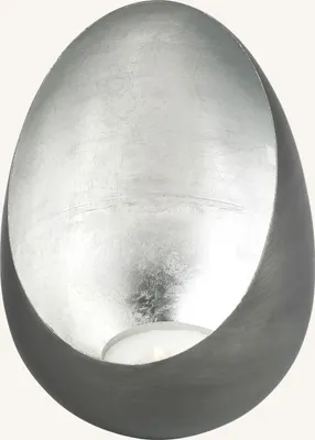 Produktbild von Lambert Casati Windlicht Eisen, außen naturgrau, innen Blattmetall, silber passend für Teelichter, H 20 cm, D 13,5 cm 40558