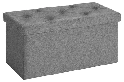 Immagine prodotto di Panca imbottita Sweetcrispy con spazio contenitore, baule imbottito pieghevole, poggiapiedi imbottito, dimensioni 76 x 38 x 38