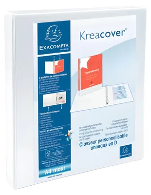 Produktbild von Exacompta Kreacover Fester Ringhefter DIN A4 Maxi 4 Ringe Weiß