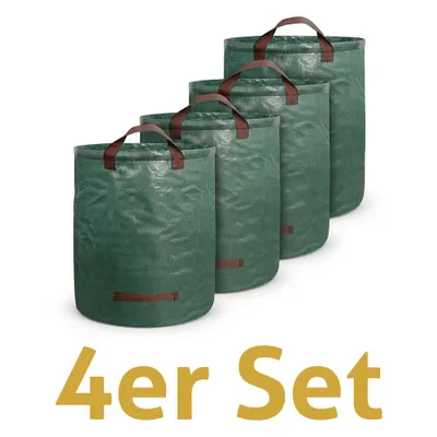 Produktbild von Gartenwächter Gartenabfallsack 500L, PP 150g/m² Laubsack mit Spannring und Griffen, 4er Set