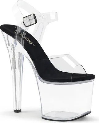 Produktbild von RADIANT-708 Damen Sandale von Pleaser, Transparent Schwarz , EU 36, US 6