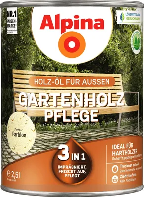 Produktbild von Alpina Gartenholz Pflege 2,5 L farblos