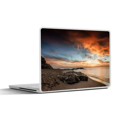 Produktbild von MuchoWow® Laptop Aufkleber Sticker Cover Strand - Steine - Abend - Himmel - Natur 31x22.5 cm - Laptop-Deko