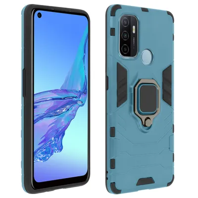 Produktbild von Avizar, Stoßfeste Handyhülle mit Ring-Halterung für Oppo A53 / A53s, Blau