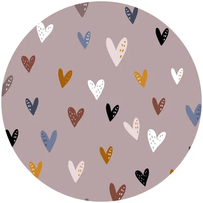 Produktbild von Sticker KREIS für Mädchen Herzen skandinavischer Stil Wanddeko Wandtattoo Aufkleber Kindermotive 100 cm x 100 cm